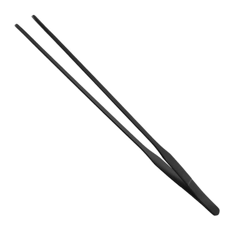 FRUTA Aquarium Tweezers Stainless Steel Straight Tweezer with Carbonation Protection Coating Against Rust Extra Long Reptiles Feeding Tongs Tools for Aquatic Tank Plants,15 inch- Black Straight - Image 1